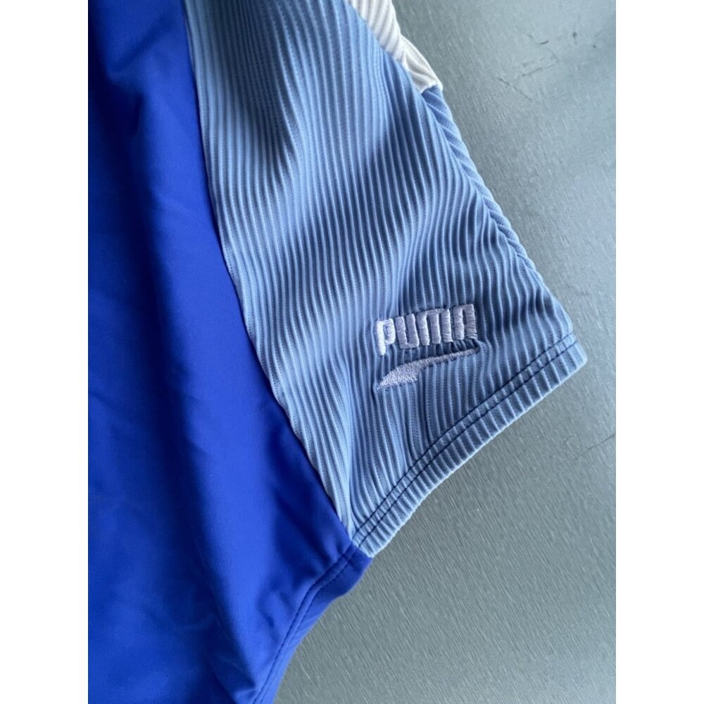 Puma One Piece Mixed Media Swimsuit Womens Blue Casual Athletic XL - Picture 2 of 10